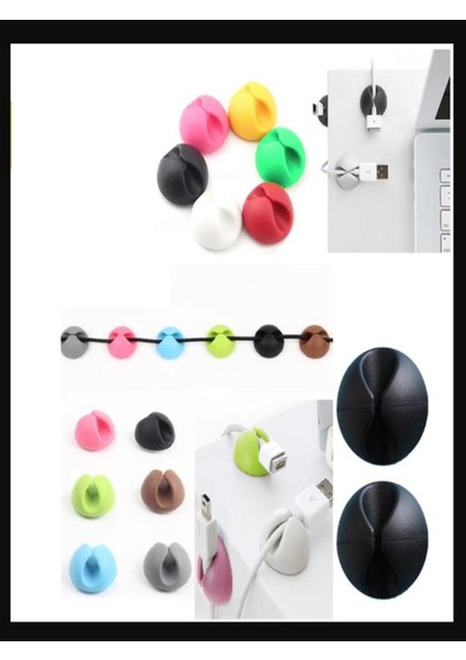 Kablo Sabitleyici Klips Organizer Kablo Düzenleyici Sabitleme Klipsi Dağınıklık Toparlayıcı Kablo Dü