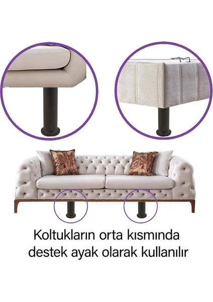 Modül Ayarlanabilir Destek Ayağı 15 x 23 cm Siyah Ayak Mobilya Kanepe Baza Koltuk Ünite Ayakları Siy fırsatları