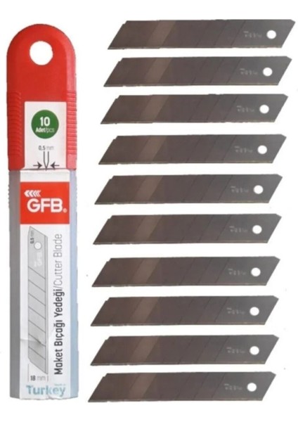 Maket Bıçağı Gfb Yedek Uç 0,5 Kalınlık 18MM 1 Paket 10 Adet