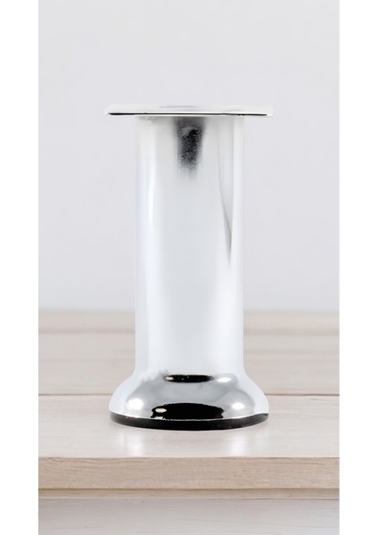 4 Adet 12 cm Metal Kanepe Baza Ayak Dolap Robot Süpürge Koltuk Ayağı Krom Lüks 42 Çap Gri 4'lü