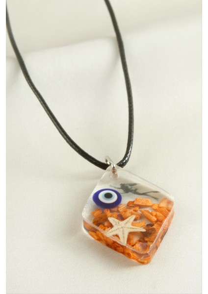 Resveq Deniz Yıldızı Epoksi Kolye-Turuncu fiyatları