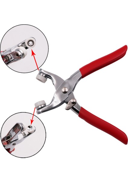 Metal Çıtçıt Düğme Pensesi- 100 Adet Çıtçıt Düğmesi Seti-Metal Düğme Yapma Pensesi ve Düğmesi Cn