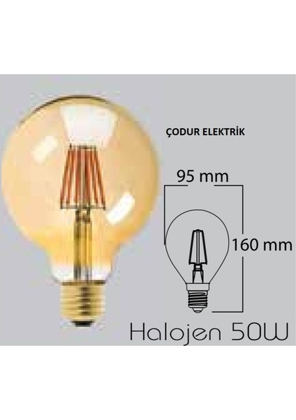8W E27 Duylu Gold Bal Rengi LED Flamanlı Rustik Glop Ampul 600 Lümen Tekli Sarı Işık E27 LED Ampul 8 fiyatları