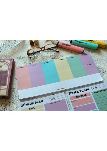 Gökkuşağı Haftalık Planlayıcı 2 Üstten Yırtmalı 40 Sayfa 110 gr fiyatları