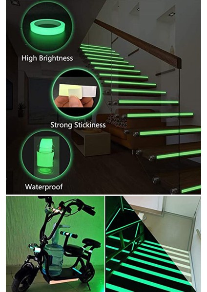 Karanlıkta Parlayan Fosforlu Bant Suya Dayanıklı Floresan Bant, Merdiven Acil Ikaz Bandı Hızlı Yapış fiyatları