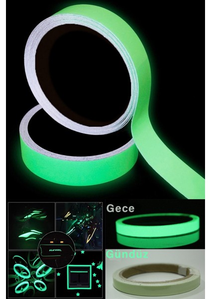 Karanlıkta Parlayan Fosforlu Bant Suya Dayanıklı Floresan Bant, Merdiven Acil Ikaz Bandı Hızlı Yapış modelleri
