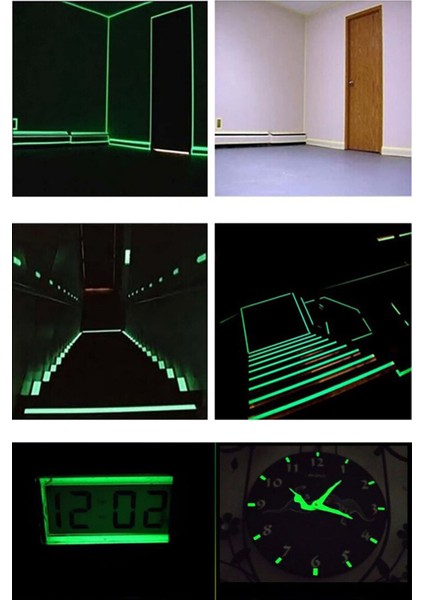 Karanlıkta Parlayan Fosforlu Bant Suya Dayanıklı Floresan Bant, Merdiven Acil Ikaz Bandı Hızlı Yapış fırsatları