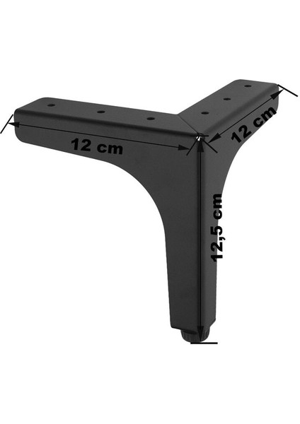 Dekor Metal Siyah Mobilya -Koltuk - Baza Ayağı Ayarlı 12,5 cm 1 Adet Masa Ayakları Siyah fiyatları