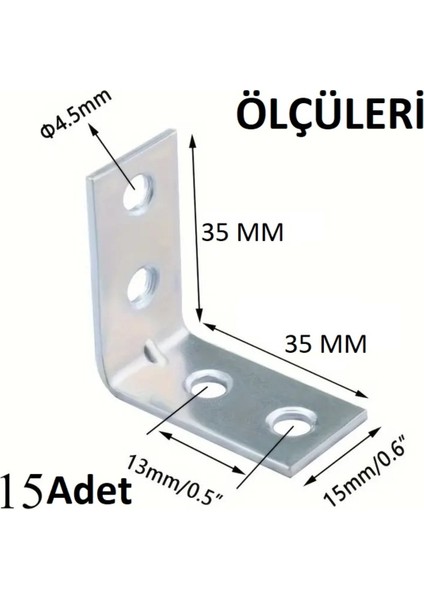 15 Adet L Köşe Destek Aparatı, Metal Ahşap Mobilya ve Raf Sistemleri Için 15X35X35 cm VP-006 Mobilya fırsatları