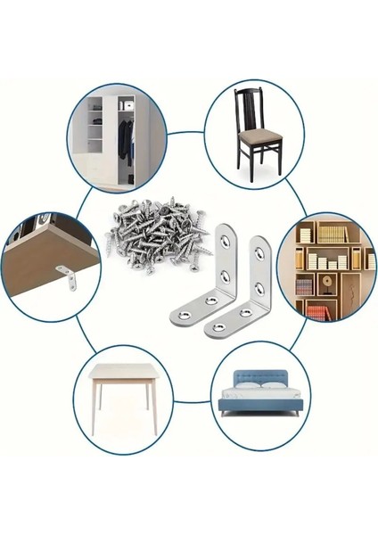 15 Adet L Köşe Destek Aparatı, Metal Ahşap Mobilya ve Raf Sistemleri Için 15X35X35 cm VP-006 Mobilya