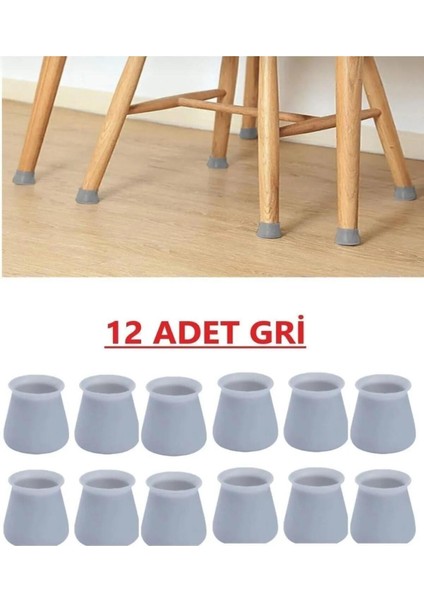 Silikon Masa Sandalye Pabuç Kaydırmaz Sessiz Koltuk Zemin Koruyucu Çizdirmez Ayak Kılıfı 12 Adet Mob fiyatları