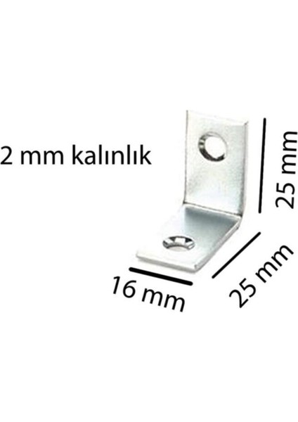 10 Adet 16X25 mm Metal L Gönye Köşe Bağlantı ve Vidaları Turkuaz fiyatları