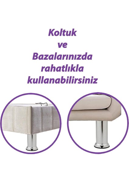 Metal Destek Ayağı 12 cm Krom Mobilya Kanepe Baza Koltuk Ünite Ayakları Metrik 8 Civatalı Ince Diş M fırsatları