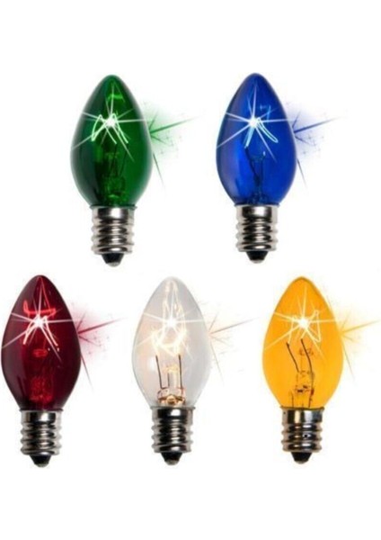 C7 Renkli Tuz Lambası Ampulu - Gece Ampulu E14 Duy Sarı Işık E14 Halogen Ampul 0 - 250 Watt Var Beya