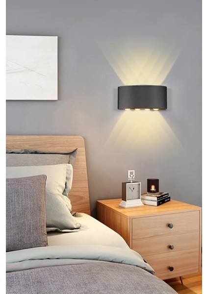 LED Aplik Aydınlatma Çift Taraflı LED Dekoratif Duvar Aplik 4+4 Suya Dayanıklı LED Aplik Tekli Gün I fiyatları