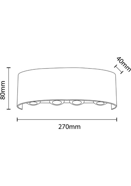 LED Aplik Aydınlatma Çift Taraflı LED Dekoratif Duvar Aplik 4+4 Suya Dayanıklı LED Aplik Tekli Gün I