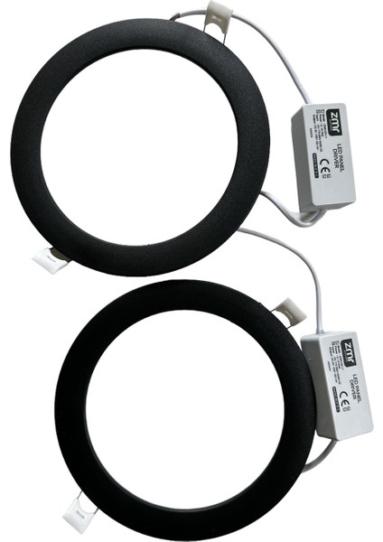 12 W LED Panel Spot Beyaz Siyah Kasa 2 Adet Yok Beyaz Işık Yok 12 Watt