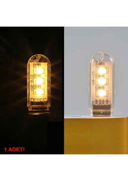 Mini USB LED Lamba 5730 Smd 3 LED Anahtarlık Portatif Taşınabilir Gece Lambası Yok Sarı Işık LED 0,6
