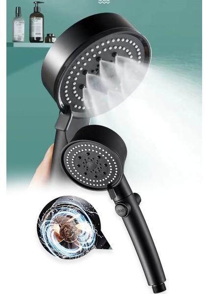 Banyo Duş Başlığı Ayarlanabilir Yüksek Basınçlı Yağmurlama Tepe Duş Sistemi Aç Kapa El Duşu Hortum D