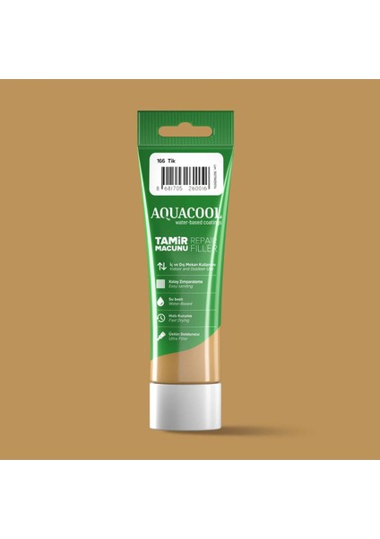 Aquacool Su Bazlı Çatlak Giderici Hızlı Kuruyan Ahşap Tamir Dolgu Macunu 166 Tik 200 gr