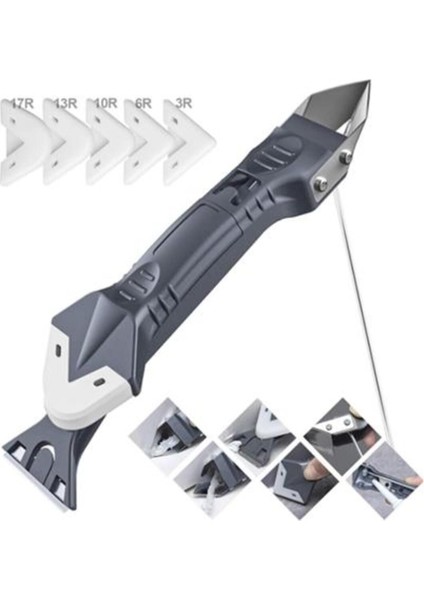 Dolgu Kazıma Fayans Derz Kazıyıcı Uygulama Silikon Çekme Kazıma Aparatı 5 Parçalı Parça No Color