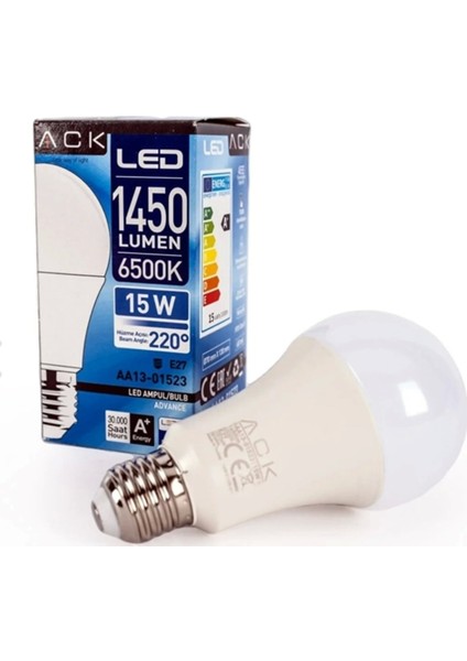 E-27 15W LED Ampul Beyaz 6500K Beyaz Işık E27 LED Ampul 0 - 250 Watt Yok Tekli