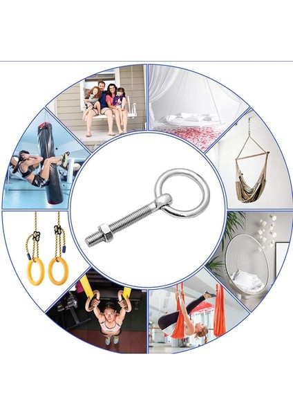 Halkalı Civata+Somun+(Pul Hediyeli) M10X8CM Metal+Sabitleme+Tavan Kancası (2ADET) Civata modelleri