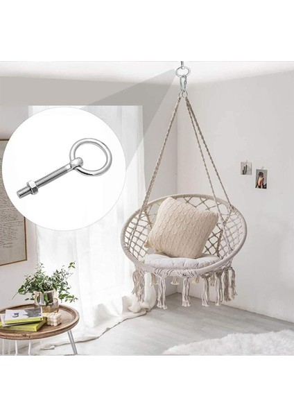 Halkalı Civata+Somun+(Pul Hediyeli) M10X8CM Metal+Sabitleme+Tavan Kancası (2ADET) Civata fırsatları