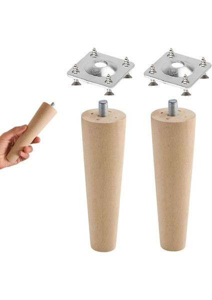 24 cm 2 Adet Ham Koltuk ,tv Unite,baza Tabure Konik Ayak(Aparat Dahil) Bej 2'li Koltuk Ayağı Tr Ema