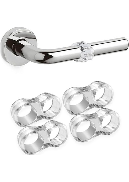 Kapı Kolu Stoperi 4'lü Silikon Duvara Çarpma Önleyici Kulp Esnek Tutacak Tampon Çekmece Kulpu Takoz