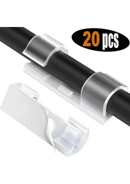 20LI Şeffaf Kablo Sabitleyici Düzenleyici Klips Duvar Fayans Cam Yapışkanlı Kablo Tutucu modelleri