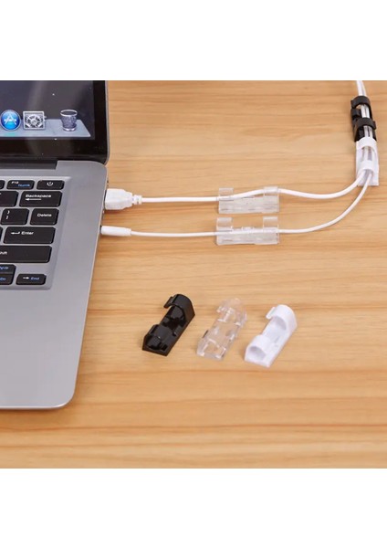 20LI Şeffaf Kablo Sabitleyici Düzenleyici Klips Duvar Fayans Cam Yapışkanlı Kablo Tutucu indirimleri