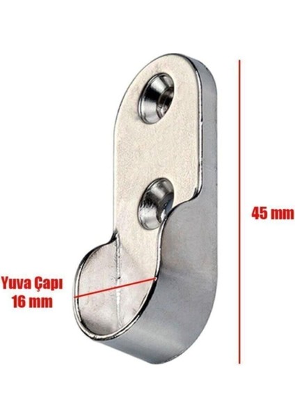 Boru Askı Flanşı Krom Oval Dolap Elbise Askı Aparatı (2 Adet) Dolap Içi Düzenleyiciler Ekru Tr fiyatları