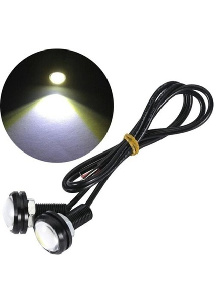 2 Adet Vidalı Kartal Gözü Eagle Eye Gündüz Ledi Ayna Altı Ledi Beyaz Işık E27 LED Ampul 0 - 250 Watt