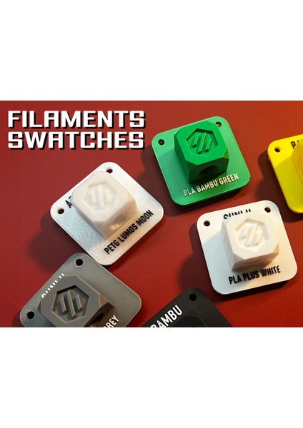 Üç Boyutlu Filament Renk Örnekleri (Özelleştirilebilir Tasarım)