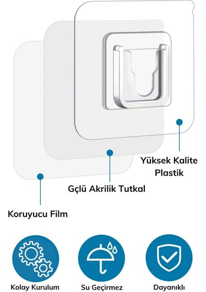 Eşya Sabitleme Askısı 10 Adet Şeffaf Çift Taraflı Yapışkanlı Geçmeli Klips Hızlı Yapıştırıcı fırsatları