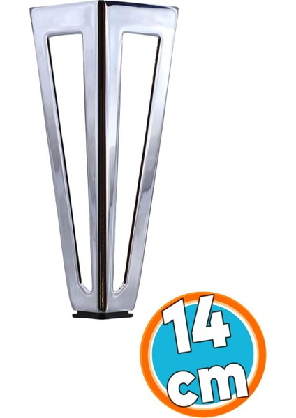 Mobilya Koltuk Baza Puf Sehpa Kanepe Tv Ünite Masa Ayağı Ayakları Metal Ayak 14 cm Krom Metalik Tekl