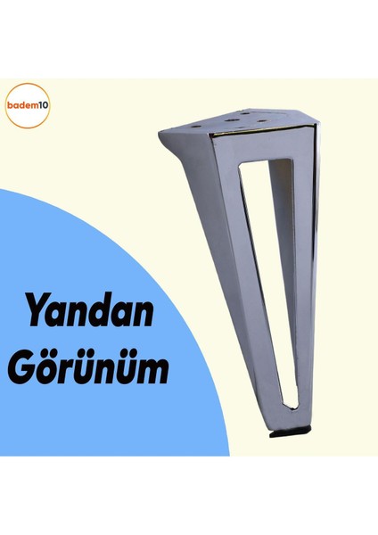 Mobilya Koltuk Baza Puf Sehpa Kanepe Tv Ünite Masa Ayağı Ayakları Metal Ayak 14 cm Krom Metalik Tekl modelleri
