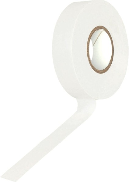 Plastik Elektrik Izole Bandı - Beyaz Elektrikçi Izolebant -Kablo Lnb Elektrik Tesisatı Izole Bant Ta