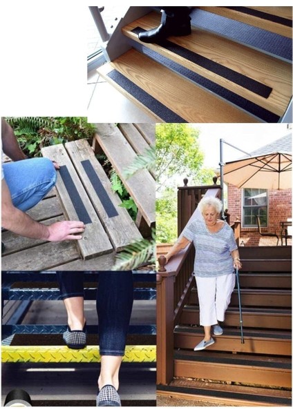 Yapışkanlı Merdiven Ayak Kaydırmaz Bant Bandı - Kaymaz Bant Siyah 5 cm Genişlik 5 M Uzunluk Hızlı Ya indirimleri