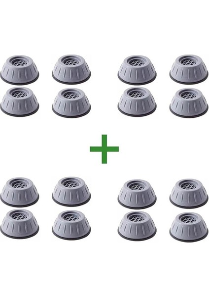 Beyaz Eşya Altlığı Ayağı Çamaşır Bulaşık Makinası Buzdolabı Yükseltici Titreşim Önleyici 16 Adet Gri