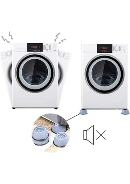 Beyaz Eşya Altlığı Ayağı Çamaşır Bulaşık Makinası Buzdolabı Yükseltici Titreşim Önleyici 16 Adet Gri fırsatları