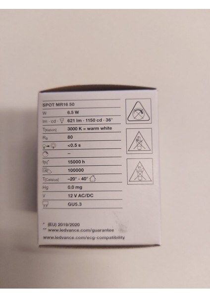 12V 6.5W 3000K Sarı Işık MR16 Iğne Bacak LED Spot Ampul 621 Lm F Enerji Tüketimi (Trafo Ile Çalışır) indirimleri