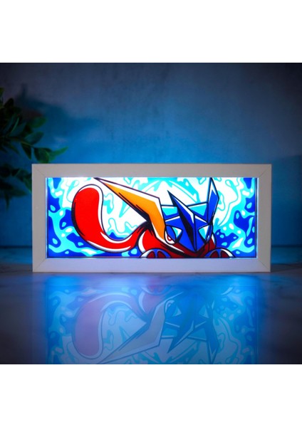 Greninja LED Işık Kutusu – 21X10 cm Pokémon Temalı Rgb Dekoratif Gece Lambası