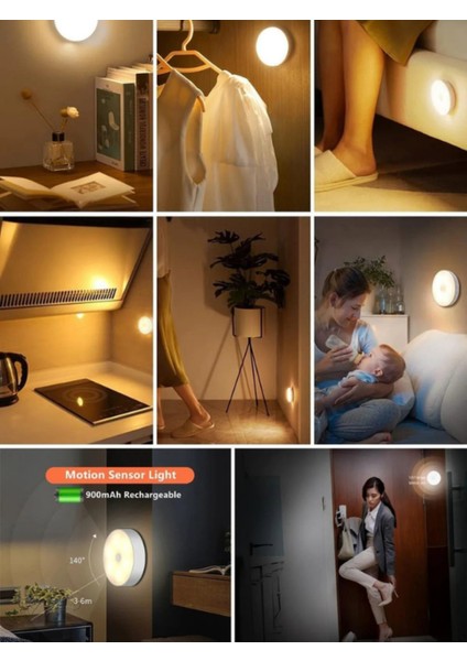 Hareket Sensörlü USB Şarjlı Beyaz LED Işık Lamba (Sensörlü) Yok Beyaz Işık Yok 10 Watt E A'dan G'ye modelleri