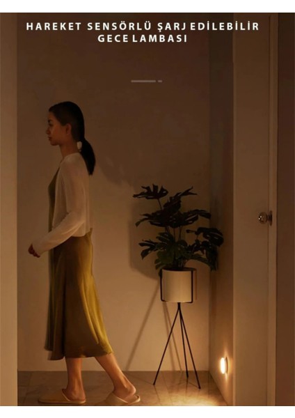 Hareket Sensörlü USB Şarjlı Beyaz LED Işık Lamba (Sensörlü) Yok Beyaz Işık Yok 10 Watt E A'dan G'ye