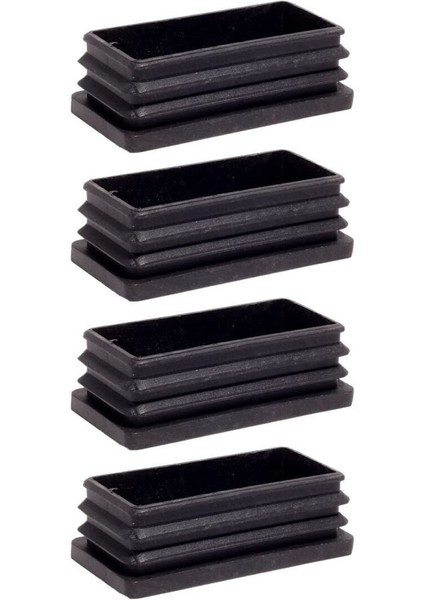 40X80 mm Plastik Dikdörtgen Içe Geçme Profil Tapası (Kutu) (4 Adet) Gri
