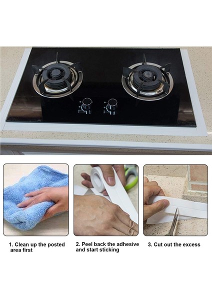 Duş Pvc Lavabo Küvet Tezgah Kenar Banyo Mutfak Pencere 3,2 mt Su Sızdırmaz Geçirmez Yalıtım Bant Tam