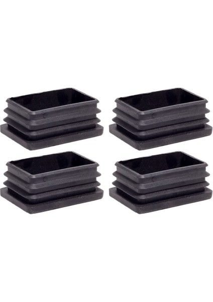 60X80 mm Plastik Dikdörtgen Içe Geçme Profil Tapası (Kutu) (4 Adet) Gri