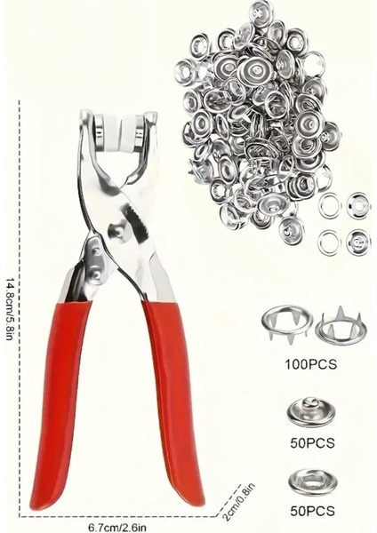 Çelik Çıt Çıtlı Düğme Pensesi ve Düğme Aparatları 200 Parça Elbise ve Kıyafet Çıt Çıt Düğme Aparatı indirimleri